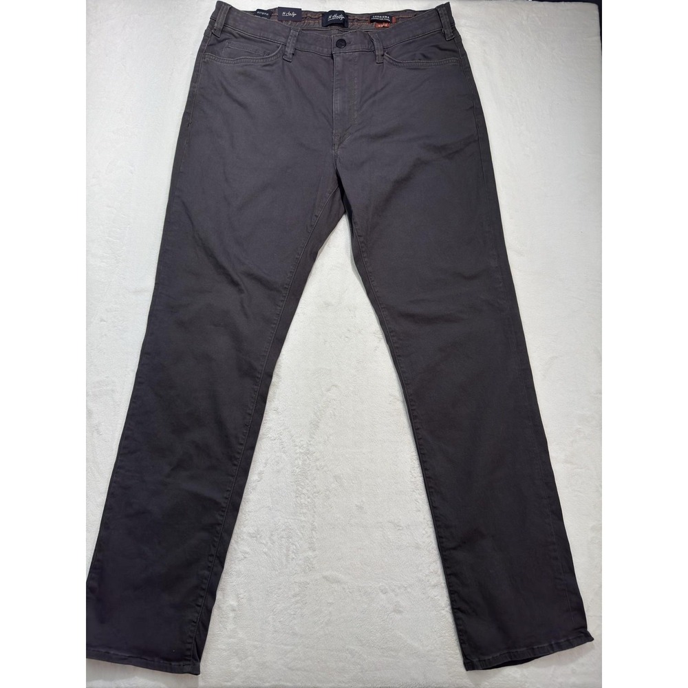 34 Heritage Charisma Jeans Mens 38x34 Gray Twill Straight Leg Stretch Comfort
